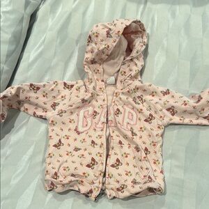GAP Light Pink Butterfly Print Hoodie